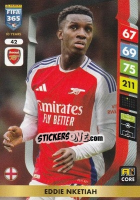 Sticker Eddie Nketiah - FIFA 365: 2024-2025. Adrenalyn XL
 n. 42 - Panini