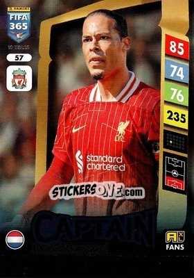 Sticker Virgil van Dijk - FIFA 365: 2024-2025. Adrenalyn XL
 n. 57 - Panini