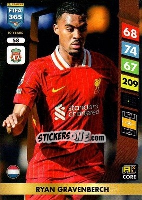 Sticker Ryan Gravenberch - FIFA 365: 2024-2025. Adrenalyn XL
 n. 58 - Panini