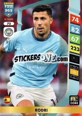 Sticker Rodri - FIFA 365: 2024-2025. Adrenalyn XL
 n. 72 - Panini