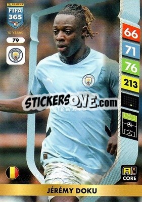 Sticker Jérémy Doku - FIFA 365: 2024-2025. Adrenalyn XL
 n. 79 - Panini