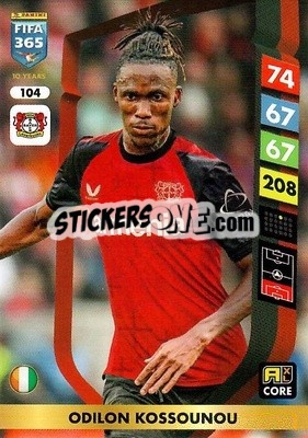 Sticker Odilon Kossounou - FIFA 365: 2024-2025. Adrenalyn XL
 n. 104 - Panini