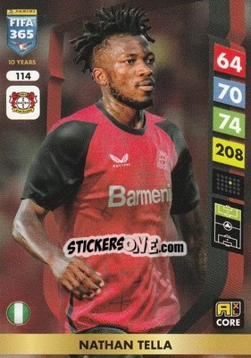 Sticker Nathan Tella - FIFA 365: 2024-2025. Adrenalyn XL
 n. 114 - Panini