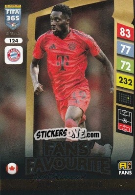 Sticker Alphonso Davies - FIFA 365: 2024-2025. Adrenalyn XL
 n. 124 - Panini