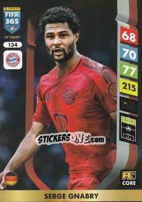 Sticker Serge Gnabry - FIFA 365: 2024-2025. Adrenalyn XL
 n. 134 - Panini