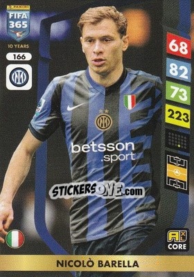 Sticker Nicolò Barella - FIFA 365: 2024-2025. Adrenalyn XL
 n. 166 - Panini