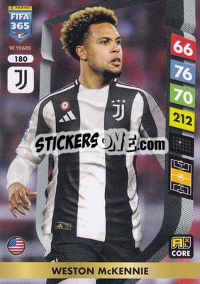 Sticker Weston McKennie - FIFA 365: 2024-2025. Adrenalyn XL
 n. 180 - Panini