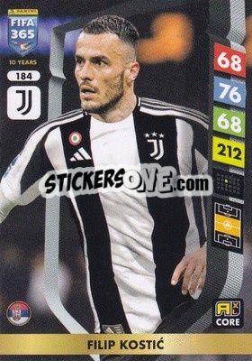 Sticker Filip Kostić - FIFA 365: 2024-2025. Adrenalyn XL
 n. 184 - Panini
