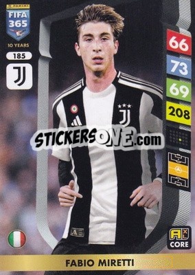 Sticker Fabio Miretti - FIFA 365: 2024-2025. Adrenalyn XL
 n. 185 - Panini
