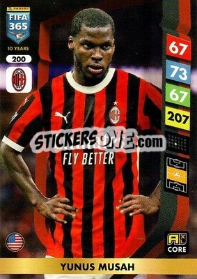 Sticker Yunus Musah - FIFA 365: 2024-2025. Adrenalyn XL
 n. 200 - Panini
