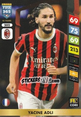 Sticker Yacine Adli - FIFA 365: 2024-2025. Adrenalyn XL
 n. 202 - Panini