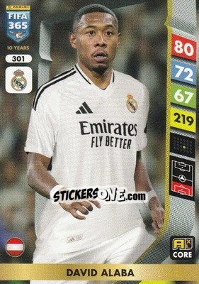 Sticker David Alaba - FIFA 365: 2024-2025. Adrenalyn XL
 n. 301 - Panini