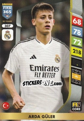 Sticker Arda Güler - FIFA 365: 2024-2025. Adrenalyn XL
 n. 307 - Panini