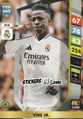 Sticker Vinícius Júnior - FIFA 365: 2024-2025. Adrenalyn XL
 n. 314 - Panini