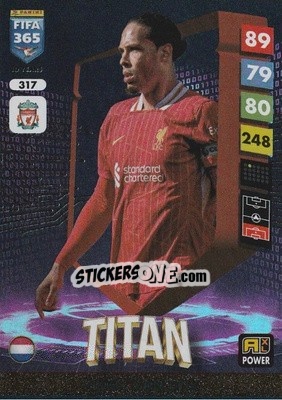 Sticker Virgil van Dijk - FIFA 365: 2024-2025. Adrenalyn XL
 n. 317 - Panini