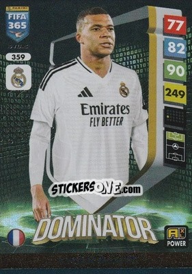 Sticker Kylian Mbappé - FIFA 365: 2024-2025. Adrenalyn XL
 n. 359 - Panini