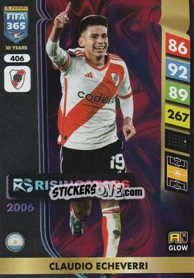 Sticker Claudio Echeverri - FIFA 365: 2024-2025. Adrenalyn XL
 n. 406 - Panini