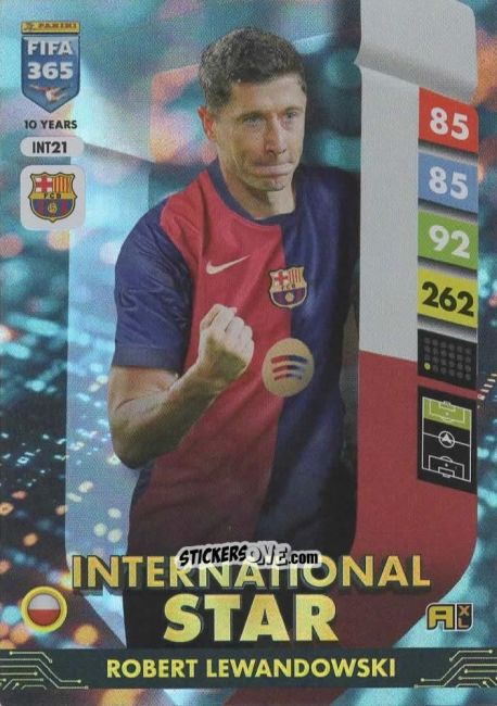 Sticker Robert Lewandowski - FIFA 365: 2024-2025. Adrenalyn XL
 n. INT21 - Panini