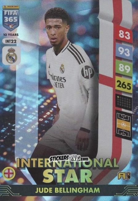 Cromo Jude Bellingham - FIFA 365: 2024-2025. Adrenalyn XL
 n. INT22 - Panini
