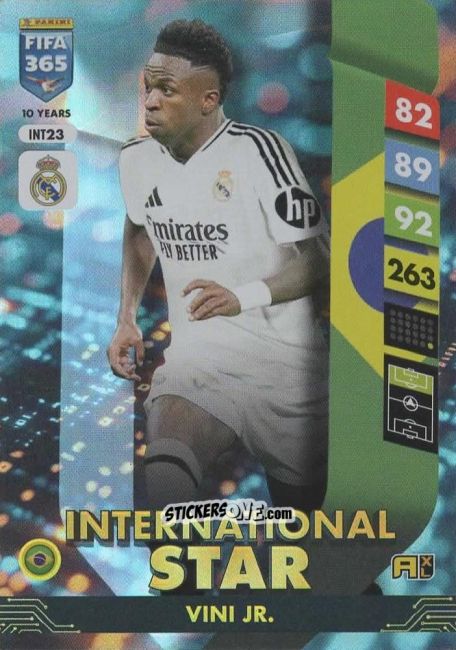 Cromo Vinícius Júnior - FIFA 365: 2024-2025. Adrenalyn XL
 n. INT23 - Panini