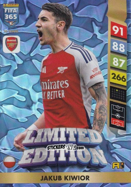 Sticker Jakub Kiwior - FIFA 365: 2024-2025. Adrenalyn XL
 n. LE6 - Panini