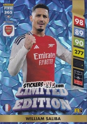 Sticker William Saliba - FIFA 365: 2024-2025. Adrenalyn XL
 n. LE10 - Panini