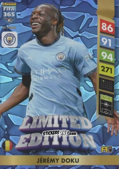 Sticker Jérémy Doku - FIFA 365: 2024-2025. Adrenalyn XL
 n. LE20 - Panini