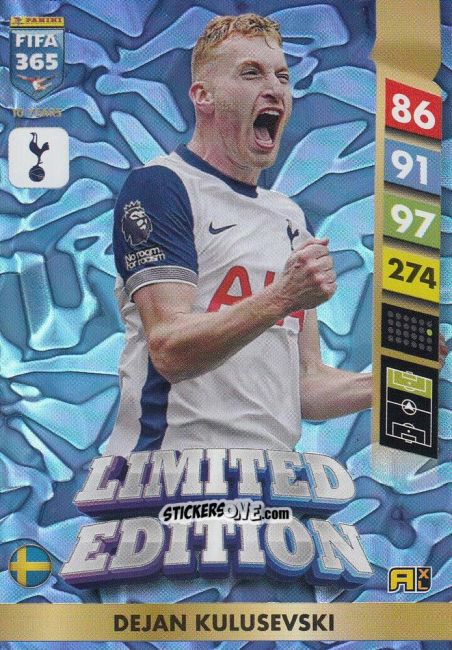 Figurina Dejan Kulusevski - FIFA 365: 2024-2025. Adrenalyn XL
 n. LE27 - Panini