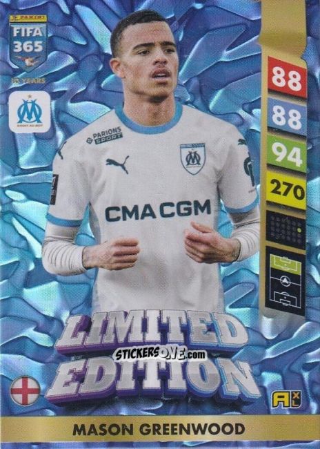Sticker Mason Greenwood - FIFA 365: 2024-2025. Adrenalyn XL
 n. LE37 - Panini