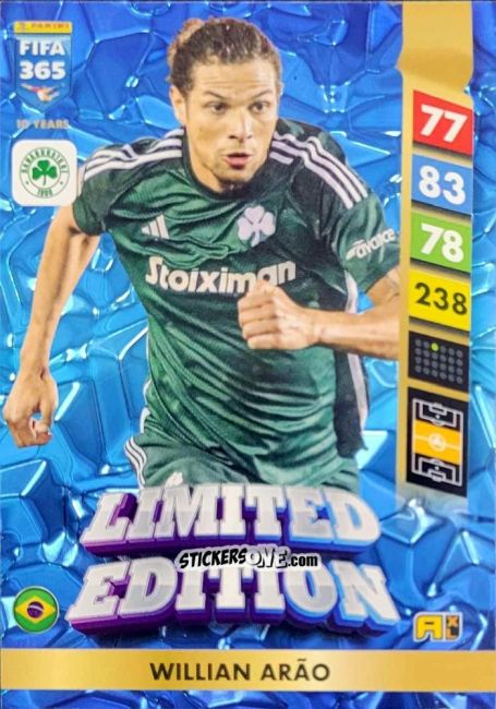 Sticker Willian Arão - FIFA 365: 2024-2025. Adrenalyn XL
 n. LE171 - Panini