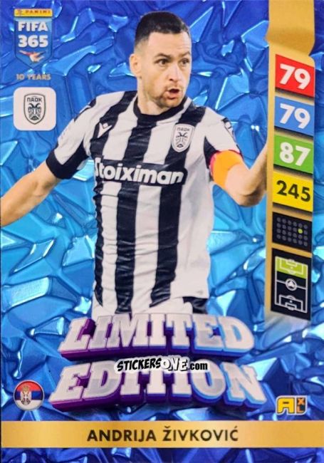 Sticker Andrija Živković - FIFA 365: 2024-2025. Adrenalyn XL
 n. LE173 - Panini