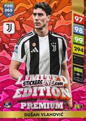 Sticker Dušan Vlahović - FIFA 365: 2024-2025. Adrenalyn XL
 n. PLE8 - Panini