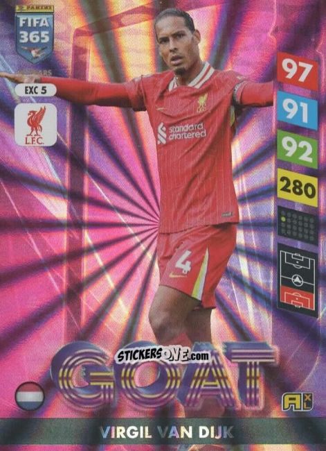 Cromo Virgil van Dijk - FIFA 365: 2024-2025. Adrenalyn XL
 n. EXC5 - Panini