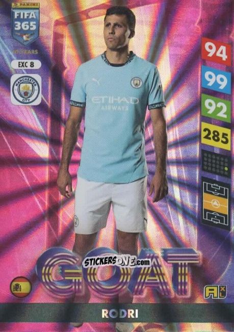 Cromo Rodri - FIFA 365: 2024-2025. Adrenalyn XL
 n. EXC8 - Panini