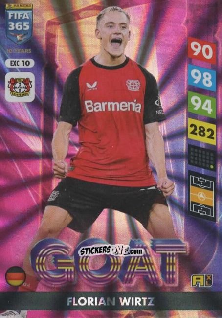 Cromo Florian Wirtz - FIFA 365: 2024-2025. Adrenalyn XL
 n. EXC10 - Panini