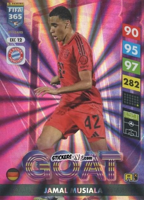 Cromo Jamal Musiala - FIFA 365: 2024-2025. Adrenalyn XL
 n. EXC12 - Panini