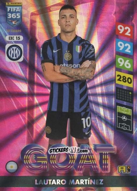 Cromo Lautaro Martínez - FIFA 365: 2024-2025. Adrenalyn XL
 n. EXC15 - Panini