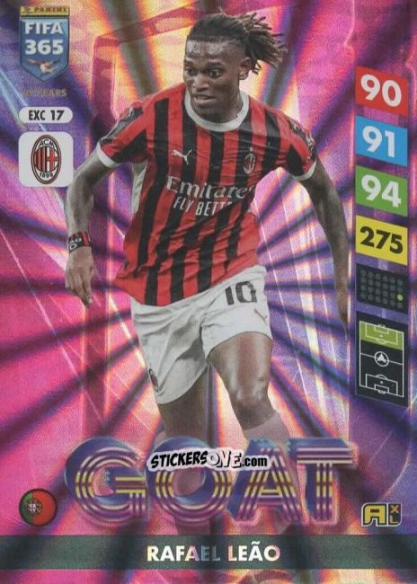 Cromo Rafael Leão - FIFA 365: 2024-2025. Adrenalyn XL
 n. EXC17 - Panini