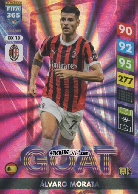 Sticker Álvaro Morata - FIFA 365: 2024-2025. Adrenalyn XL
 n. EXC18 - Panini