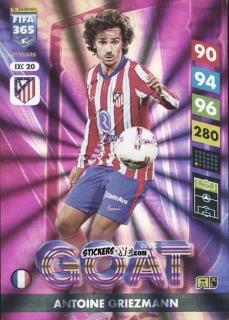 Cromo Antoine Griezmann - FIFA 365: 2024-2025. Adrenalyn XL
 n. EXC20 - Panini
