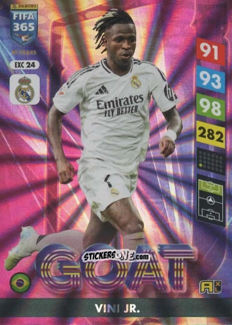 Cromo Vini Jr. - FIFA 365: 2024-2025. Adrenalyn XL
 n. EXC24 - Panini