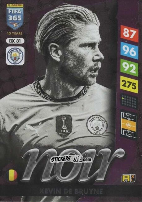 Cromo Kevin De Bruyne - FIFA 365: 2024-2025. Adrenalyn XL
 n. EXC31 - Panini