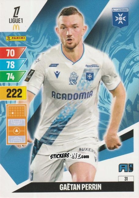 Figurina Gaëtan Perrin - Ligue 1 2024-2025. Adrenalyn XL n. 31 - Panini