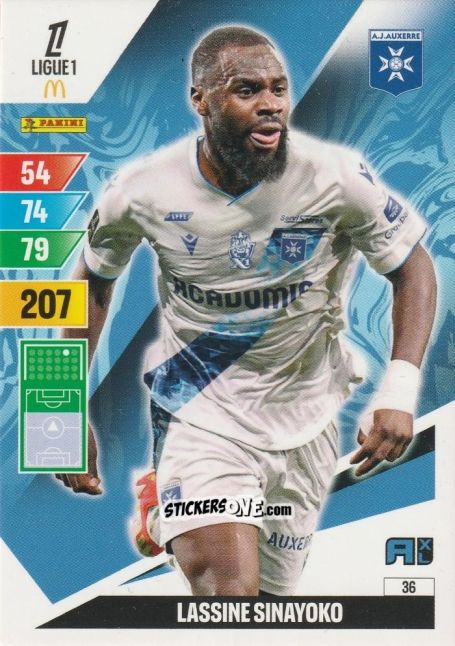Sticker Lassine Sinayoko - Ligue 1 2024-2025. Adrenalyn XL n. 36 - Panini