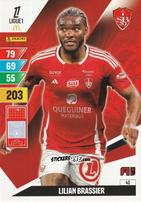 Sticker Brendan Chardonnet - Ligue 1 2024-2025. Adrenalyn XL n. 41 - Panini