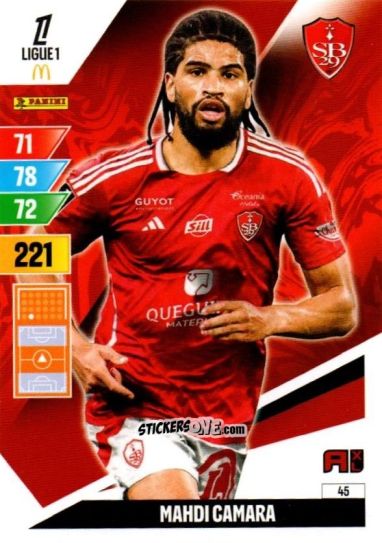 Sticker Mahdi Camara - Ligue 1 2024-2025. Adrenalyn XL n. 45 - Panini