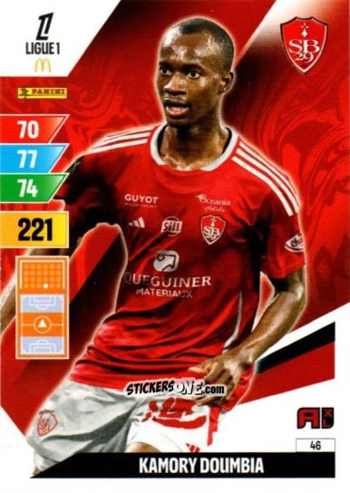 Sticker Kamory Doumbia - Ligue 1 2024-2025. Adrenalyn XL n. 46 - Panini