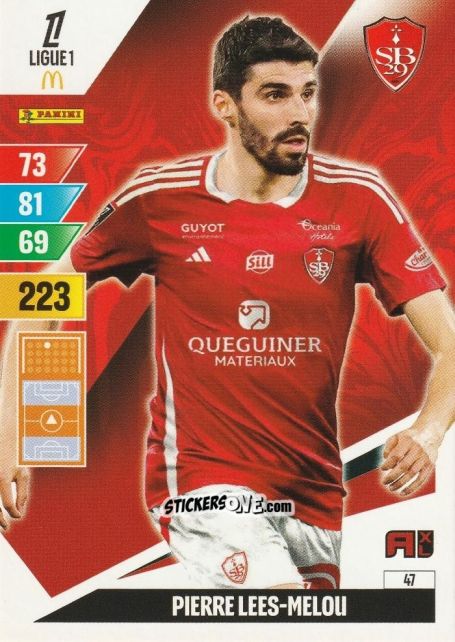Sticker Pierre-Lees Melou - Ligue 1 2024-2025. Adrenalyn XL n. 47 - Panini