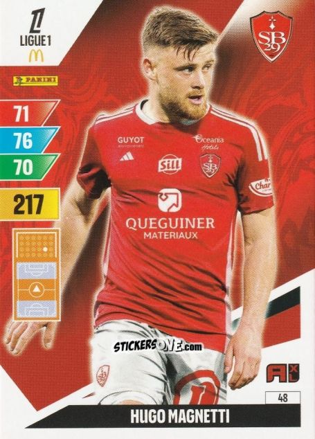 Sticker Hugo Magnetti - Ligue 1 2024-2025. Adrenalyn XL n. 48 - Panini