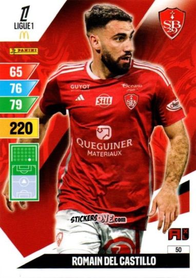 Sticker Romain Del Castillo - Ligue 1 2024-2025. Adrenalyn XL n. 50 - Panini